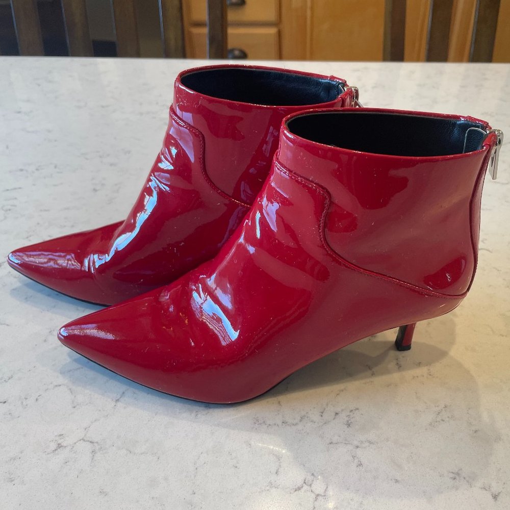Via Spiga Patent Leather Booties